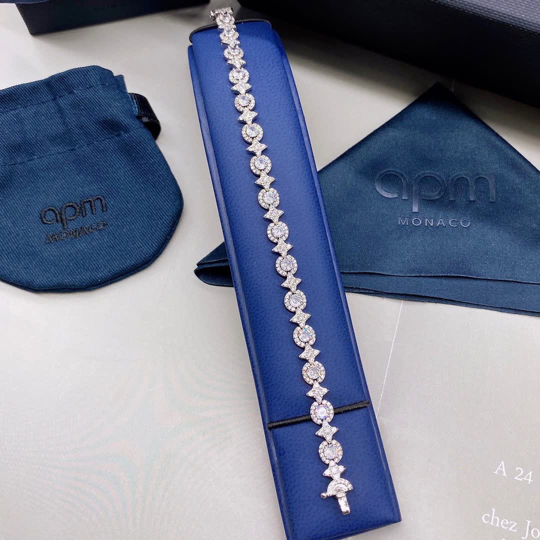 APM Monaco Silver Bracelet with Diamonds